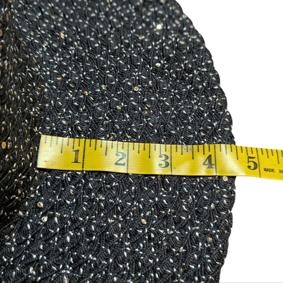 August Hat Company Black Sequin Floppy Summer Hat Classic Preppy Poolside - Picture 3 of 4